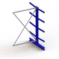 Meta Kragarmregal Anbau IPE140 doppelseitig 2000 x 1300 x 1200 mm Enzianblau + 8 Armen je Ständer von META