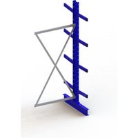 Meta Kragarmregal Anbau IPE140 doppelseitig 2500 x 1000 x 800 mm Enzianblau + 8 Armen je Ständer von META