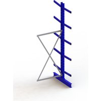 Meta Kragarmregal Anbau IPE140 doppelseitig 3000 x 1000 x 1000 mm Enzianblau + 10 Armen je Ständer von META