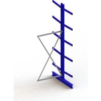 Meta Kragarmregal Anbau IPE140 doppelseitig 3000 x 1000 x 1200 mm Enzianblau + 10 Armen je Ständer von META