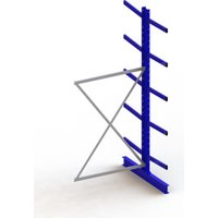 Meta Kragarmregal Anbau IPE140 doppelseitig 3000 x 1300 x 1200 mm Enzianblau + 10 Armen je Ständer von META