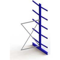Meta Kragarmregal Anbau IPE140 doppelseitig 3000 x 1300 x 1600 mm Enzianblau + 10 Armen je Ständer von META