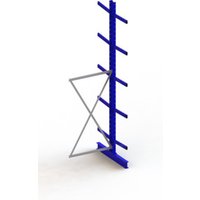 Meta Kragarmregal Anbau IPE140 doppelseitig 3500 x 1000 x 1000 mm Enzianblau + 10 Armen + Ständer Multistrong M von META