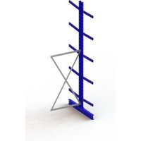 Meta Kragarmregal Anbau IPE140 doppelseitig 3500 x 1000 x 1200 mm Enzianblau + 10 Armen + Ständer Multistrong M von META