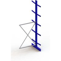 Meta Kragarmregal Anbau IPE140 doppelseitig 3500 x 1300 x 1000 mm Enzianblau + 10 Armen + Ständer Multistrong M von META