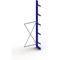Meta Kragarmregal Anbau IPE140 einseitig 3500x1000x400 mm Enzianblau + 5 Armen + Ständer Multistrong M von META