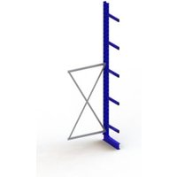 Meta Kragarmregal Anbau IPE140 einseitig 3500x1000x500 mm Enzianblau + 5 Armen + Ständer Multistrong M von META