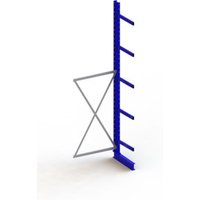 Meta Kragarmregal Anbau IPE140 einseitig 3500x1000x600 mm Enzianblau + 5 Armen + Ständer Multistrong M von META