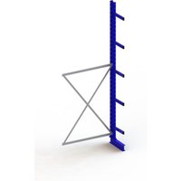 Meta Kragarmregal Anbau IPE140 einseitig 3500x1300x400 mm Enzianblau + 5 Armen + Ständer Multistrong M von META