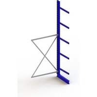Meta Kragarmregal Anbau IPE140 einseitig 3500x1300x800 mm Enzianblau + 5 Armen + Ständer Multistrong M von META