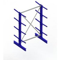 Meta Kragarmregal Grundregal IPE120 doppelseitig 2000 x 1300 x 1200 mm Enzianblau + 8 Kragarmen je Ständer von META