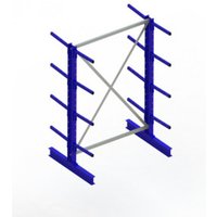 Meta Kragarmregal Grundregal IPE120 doppelseitig 2500 x 1300 x 800 mm Enzianblau + 8 Kragarmen je Ständer von META