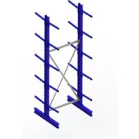 Meta Kragarmregal Grundregal IPE120 doppelseitig 3000 x 1000 x 800 mm Enzianblau + 10 Kragarmen je Ständer von META