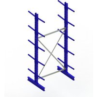 Meta Kragarmregal Grundregal IPE120 doppelseitig 3000 x 1300 x 800 mm Enzianblau + 10 Kragarmen je Ständer von META