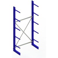 Meta Kragarmregal Grundregal IPE120 einseitig 3000 x 1300 x 500 mm Enzianblau + 5 Kragarmen je Ständer von META