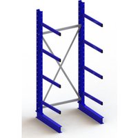 Meta Kragarmregal Grundregal IPE140 einseitig 2500 x 1000 x 800 mm Enzianblau + 4 Kragarmen je Ständer von META