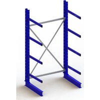 Meta Kragarmregal Grundregal IPE140 einseitig 2500 x 1300 x 800 mm Enzianblau + 4 Kragarmen je Ständer von META