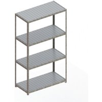 Meta Weitspannregal Speed Rack 1970 x 1700 x 600 mm verzinkt + 4 Fachebenen + Stahlpaneelen von META