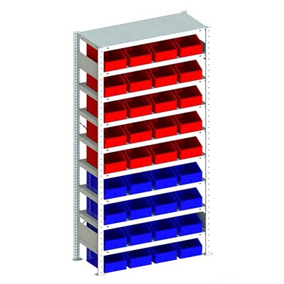 S3 CLIP 100 GR 2000 x 1000 x 400 vzk 9 Böden + 16 PLK 2 blau + 20 PLK 2 rot S3 CLIP 100 GR 2000 x 1000 x 400 vzk 9 Böden + 16 PLK 2 blau + 20 PLK 2 rot von Meta