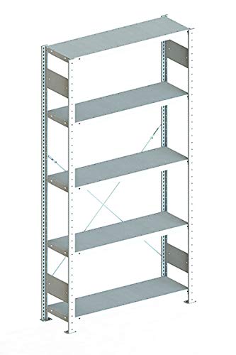 Steckregal aus Metall - Stecksystem Lagerregal 200 x 100 cm - 30 cm tief verzinkt - Fachlast 230 Kg von Meta