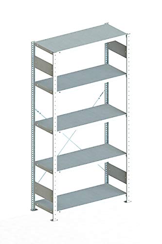 Steckregal aus Metall - Stecksystem Lagerregal 200 x 100 cm - 40 cm tief verzinkt - Fachlast 230 Kg von Meta