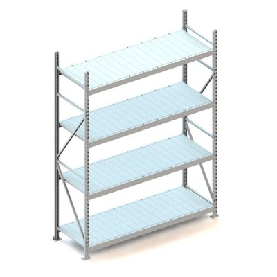Weitspann-Grundregal 2500 x 1800 x 650 vzk mit 4 Stahlpaneelenböden MINI-RACK von Meta