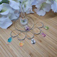 Eule Weinglas Charms/Kaffeebecher Teetasse | 6Er Set von MetaJewelleryDesigns