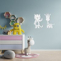 Bff Tiger & Giraffe, Kinderzimmer Wandkunst Tiere, Safari Tiere Silhouette Geschenke Für Kleinkinder von MetaWooArtDecor