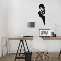 Charlie Chaplin Wandkunst, Metall Deko, Wanddekoration, Metallkunst, Inneneinrichtung, Einweihungsgeschenk, Mann Höhlen Dekoration Ideen von MetaWooArtDecor