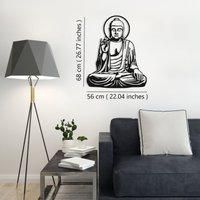 Margao Buddha Metall Wandkunst, Hindu Yoga Studio Dekor, Zen Dekor von MetaWooArtDecor