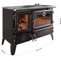 Samba-Holzherd Zum Kochen, Backen Und Heizen, Gusseisen-Kaminherd Mit Ce - Eco-Design, Feuerstelle, Gusseisen-Holzofen von MetaWooArtDecor