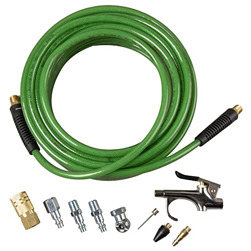 Metabo HPT Luftkompressor-Zubehör-Set, Poly-Luftschlauch mit Zubehör, 15 m x 1/4 Zoll, 10-teiliges Set, 115749M von Metabo HPT