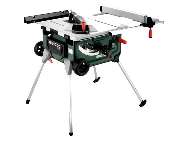 Metabo Professional Tischkreissäge TS 254 254mm, Set, 11-St., inkl. Sägeblatt, Parallel- und Winkelanschlag, Tischverlängerung, mit Untergestell und Trolleyfunktion von Metabo Professional