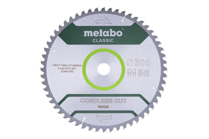 METABO Sägeblatt "cordless cut wood - classic", 305x2,2/1,6x30 Z56 WZ 5° (628693000) von Metabo Zubehör