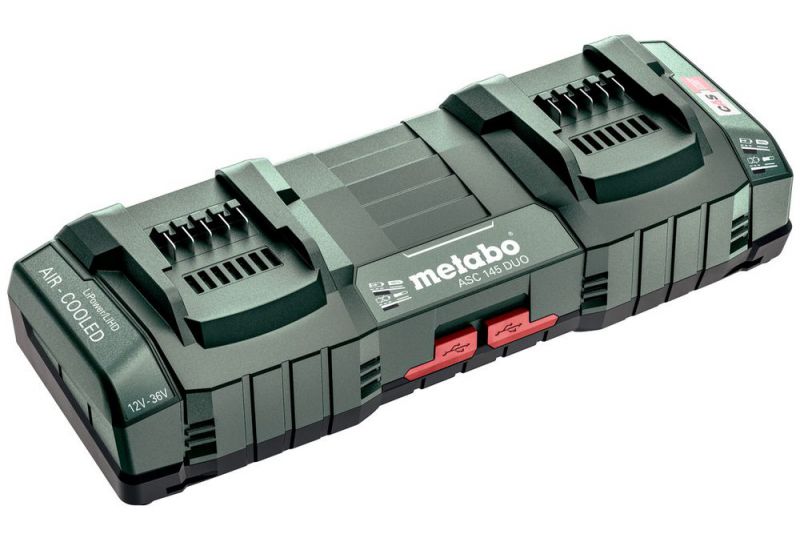 METABO Universal-Doppel-Schnellladegerät ASC 145 DUO , 12-36 V, "AIR COOLED", EU (627495000) von Metabo Zubehör