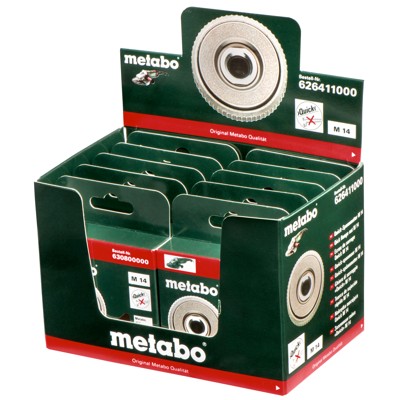 10 Quick-Spannmutter M 14 im Display, für alle Winkelschleifer (626411000) von Metabo
