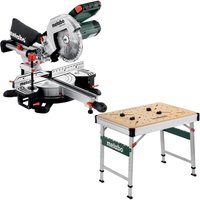 Metabo - Kapp und Gehrungssäge kgs 216 m inkl. Multifunktionstisch Werkbank MWB100 von Metabo