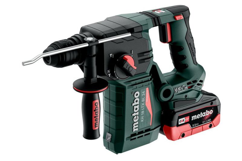 METABO Akku-Kombihammer KH 18 LTX BL 24 (601713660); metaBOX 165 L; 18V 2x5.5Ah LiHD + ASC 145 von Metabo