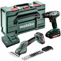 Combo Set 2.2.5 18V Akku-Bohrschrauber bs + Grasschere sgs ltx q mit Akkus + Lader in x - Metabo von Metabo