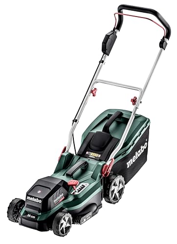 Metabo 18V Akkurasenmäher für kleinen Garten mit Mulchfunktion, inkl. 2 Akkus und Ladegeräte, 36 cm Schnittbreite (RM 36-18 LTX BL 36 I 601716650) único von metabo