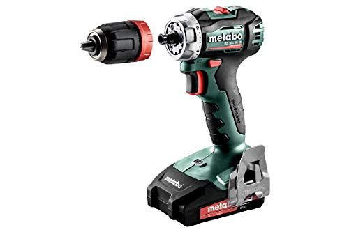 Metabo 602327500 Akku-Bohrschrauber BS 18 L BL Q 18V, 2x 2Ah Li-Ion Akkus, Bürstenlos, Werkzeug-Schnellwechsel-Funktion, inklu. Ladegerät, im Koffer, max. Drehmoment: 25Nm (weich)/ 60Nm (hart) von metabo