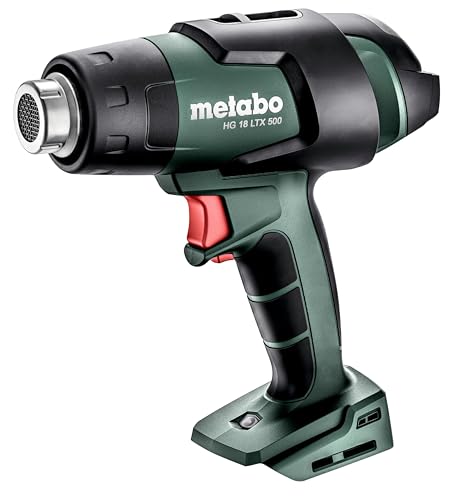 Metabo Akku Heißluftgebläse HG 18 LTX 500 (ohne Akku, 2 Temperaturstufen 300/500 °C, LED-Licht, Luftmenge 200/160 l/min) 610502840 von metabo