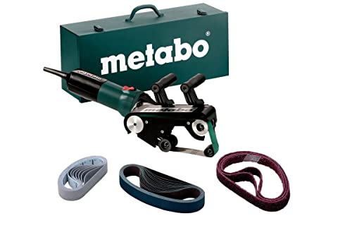 Metabo RBE 9-60 Set Rohrbandschleifer, 602183510, im Stahlblech-Tragkasten,Schwarz von metabo