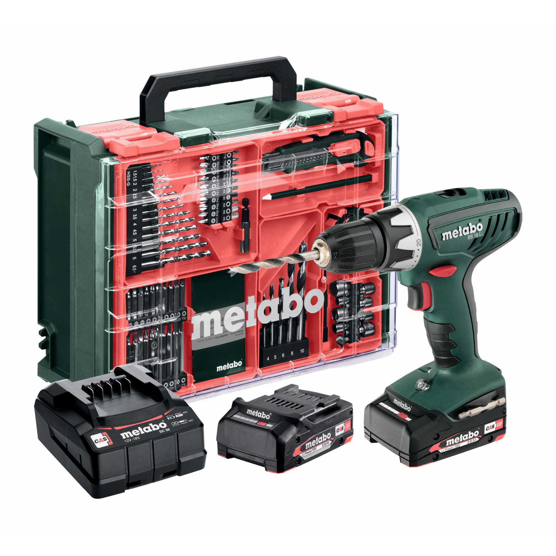 Metabo Akku-Bohrschrauber 'Mobile Werkstatt BS 18 Li' 18 V mit 2 Akkus, Ladegerät und 74-teiliger Mobiler Werkstatt Metabo Akku-Bohrschrauber 'Mobile Werkstatt BS 18 Li' 18 V mit 2 Akkus, Ladegerät und 74-teiliger Mobiler Werkstatt von Metabo