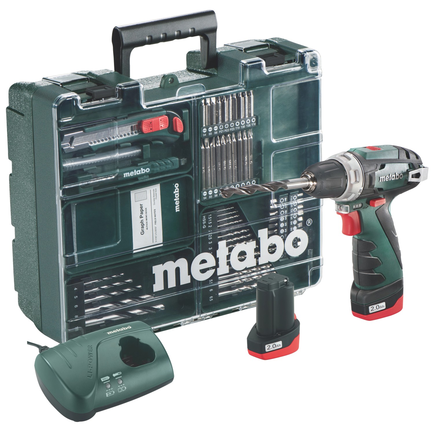 Metabo 12 V Akku-Bohrschrauber PowerMaxx BS Basic inkl. 2 Ah Akkus mit Koffer Metabo 12 V Akku-Bohrschrauber PowerMaxx BS Basic inkl. 2 Ah Akkus mit Koffer von Metabo