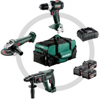 Metabo Akku Combo Set 3.1 18 V SB 18 LT BL + W 18 L 9-125 Quick + KH 18 LTX 24; Werkzeugtasche Metabo Akku Combo Set 3.1 18 V SB 18 LT BL + W 18 L 9-125 Quick + KH 18 LTX 24; Werkzeugtasche von Metabo