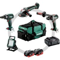 Metabo Akku Combo Set 4.3.2 18 V BS 18 LTX BL I + SSW 18 LTX 400 BL + WB 18 LT BL 11-125 Q + BSA 18 LED 4000; Karton Metabo Akku Combo Set 4.3.2 18 V BS 18 LTX BL I + SSW 18 LTX 400 BL + WB 18 LT BL 11-125 Q + BSA 18 LED 4000; Karton von Metabo