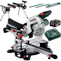 Metabo Akku Kappsäge Säge Ladegerät KGS 18LTX BL 216 + Untergestell KSU 251 Set von Metabo