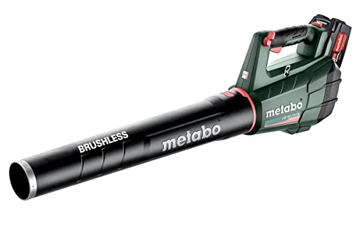 Metabo Akku-Laubbläser LB 18 LTX BL (601607650) 18V, 150 km/h Luftgeschwindigkeit, bürstenlos (inkl. Tragegurt, gummiertem Griff, Akkus und Ladegerät) von metabo