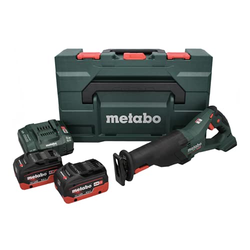 Metabo Akku-Säbelsäge SSE 18 LTX BL (602267810) 18V 2x LiHD; Ladegerät ASC 145; Kunststoffkoffer, Art des Akkupacks: LiHD , Akkuspannung: 18 V, Akkukapazität: 2 x 8 Ah von metabo